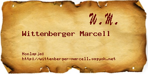 Wittenberger Marcell névjegykártya